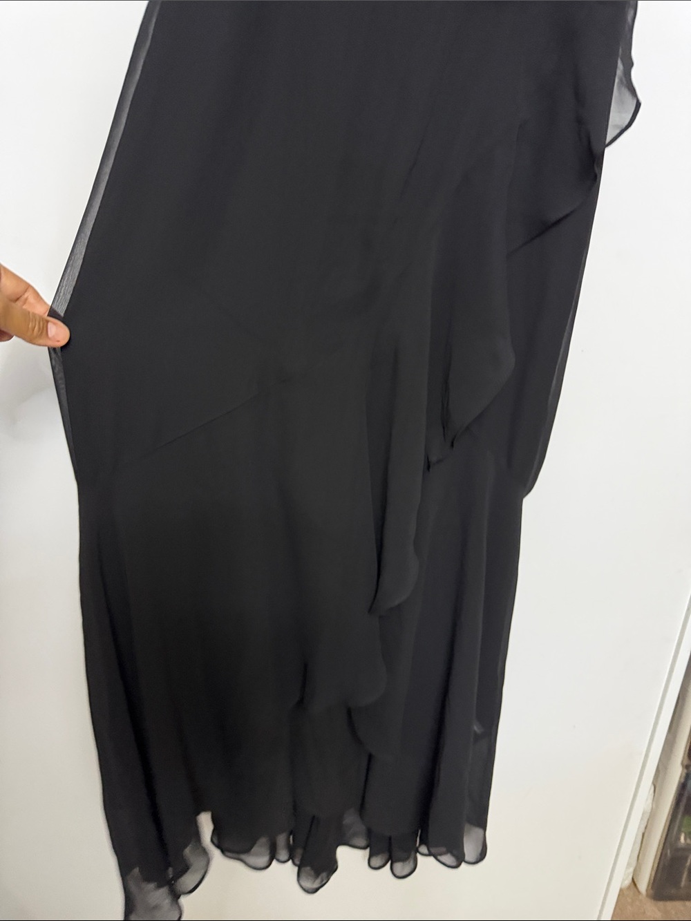 Express Black High-Low Ruffle Evening Dress - Picture 6 of 7